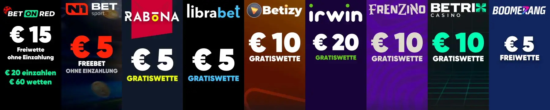 bet on red € 15 Freiwette