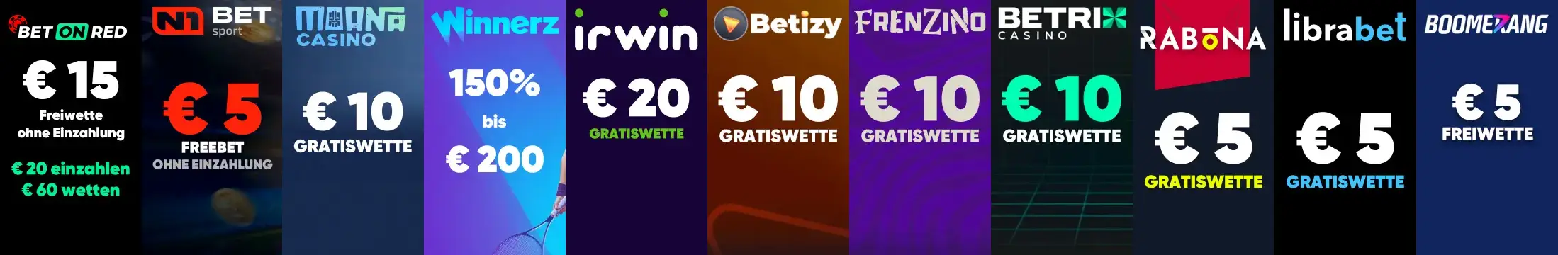 bet on red € 15 Freiwette