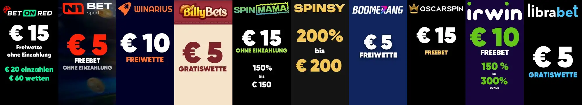 bet on red € 15 Freiwette