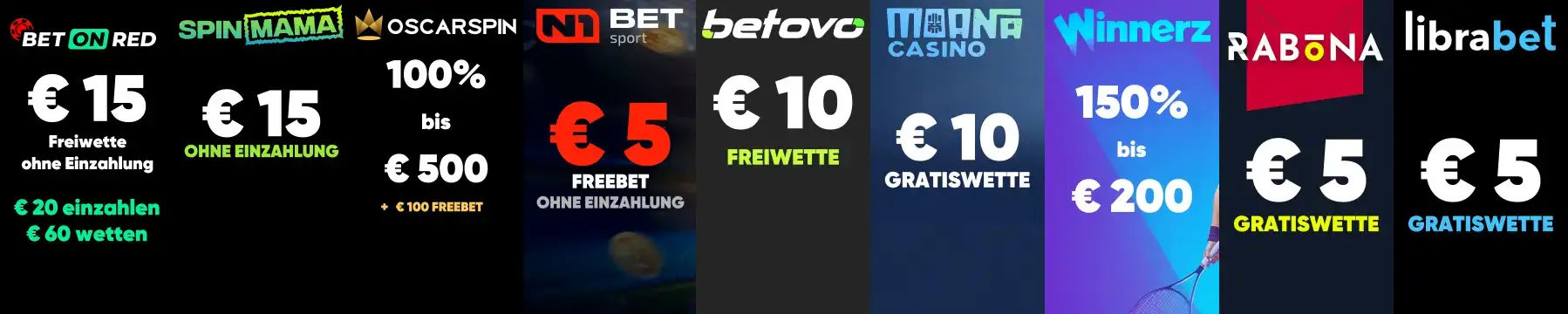 bet on red € 15 Freiwette