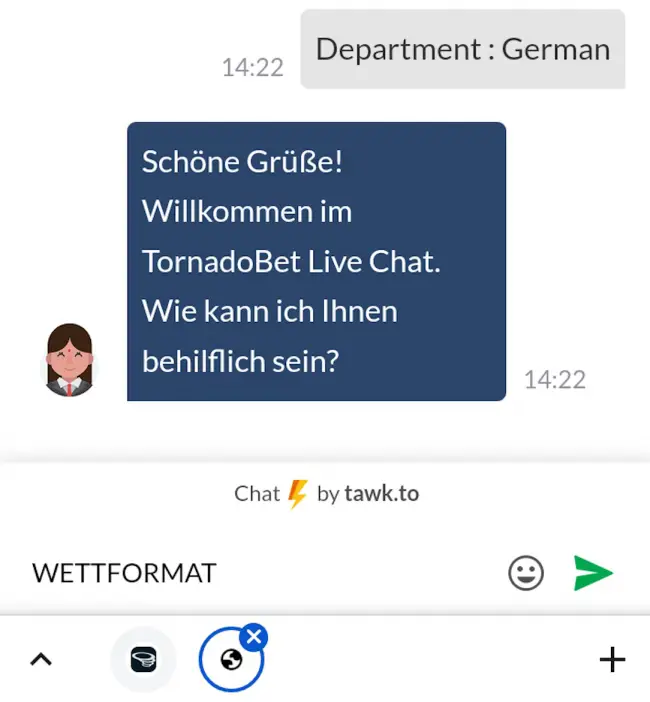 TornadoBet Live Chat