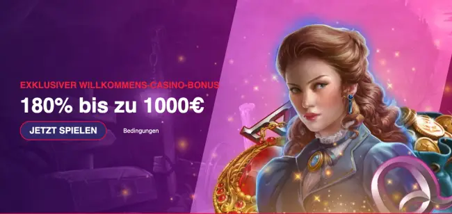 Erhalte statt den regulären 100% ganze 180% bis € 100 Bonus