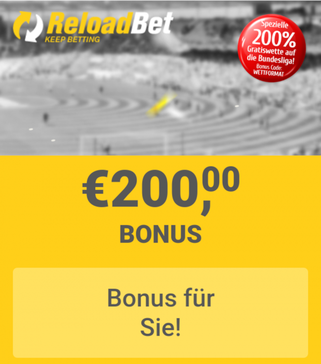 Mit dem Bonuscode Wettformat erhältst du 200% auf deine Einzahlung
