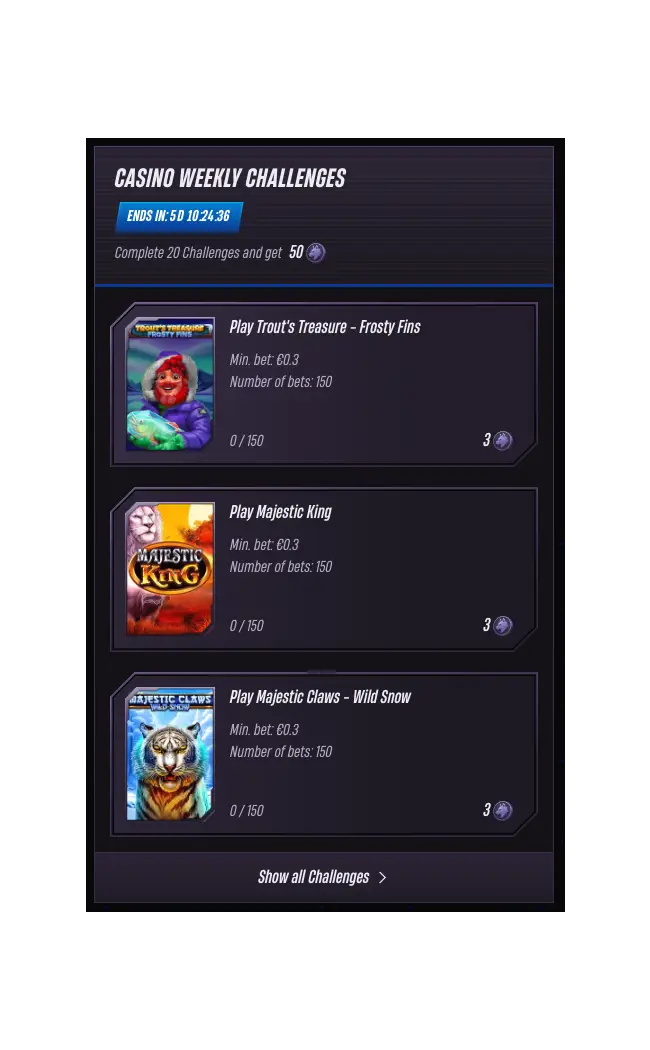 Winrolla Casino Challenges