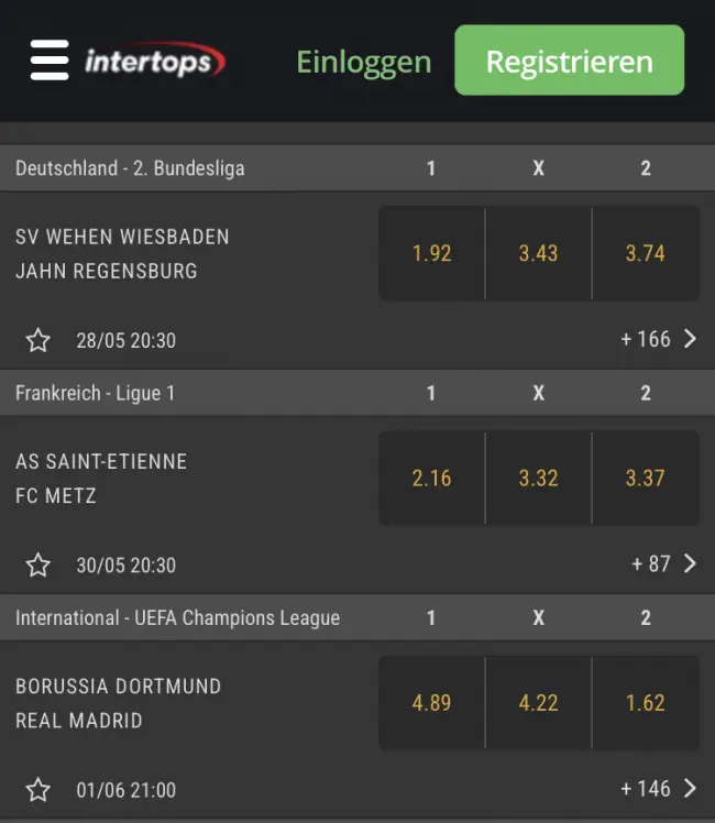 Intertops Bundesliga wetten