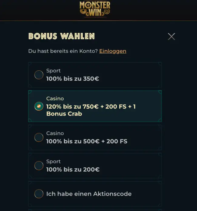 Monsterwin Casino Test