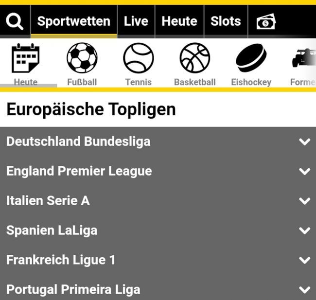 Interwetten Wettangebot