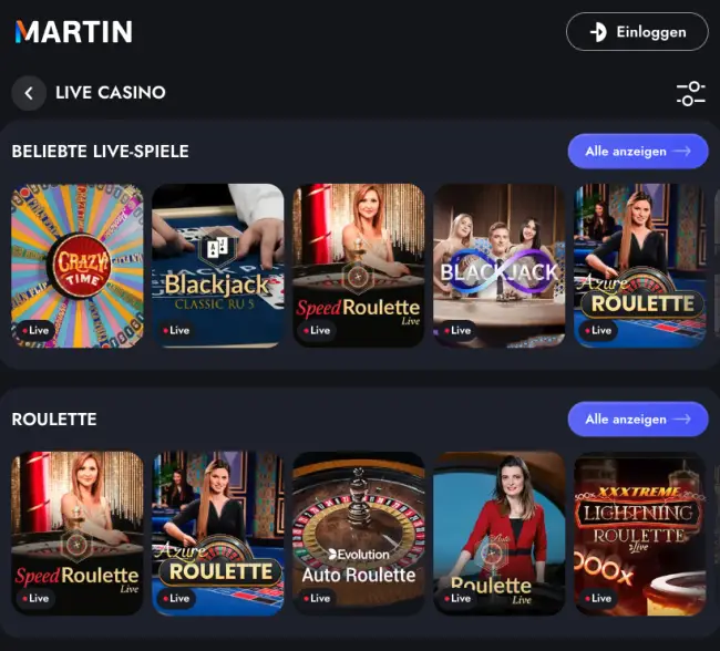 Martin Casino Test