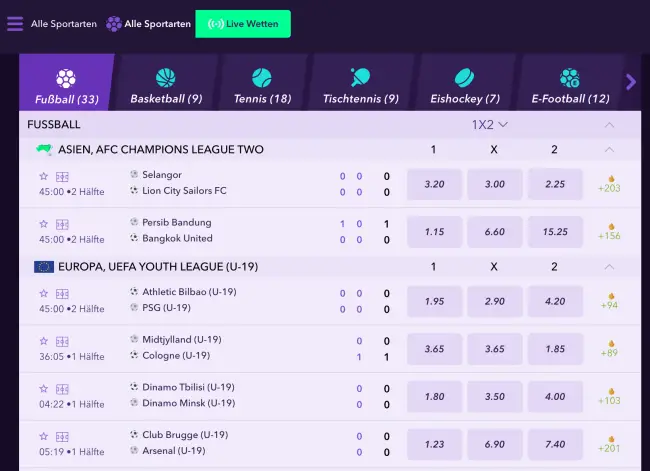 Sportwettenanbieter mit Spielothek