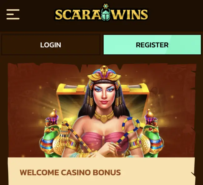 Don't miss out on your welcome bonus at Scarawins.