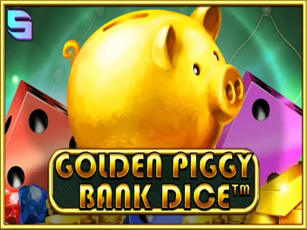 Golden Piggy Bank Dice Logo