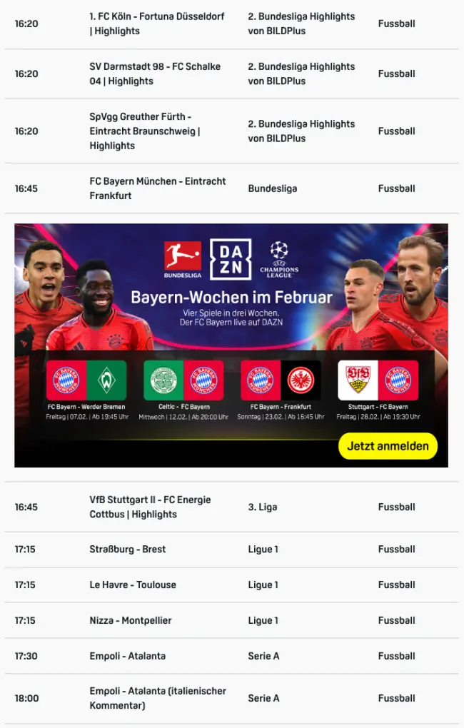 Dazn Live Sonntag