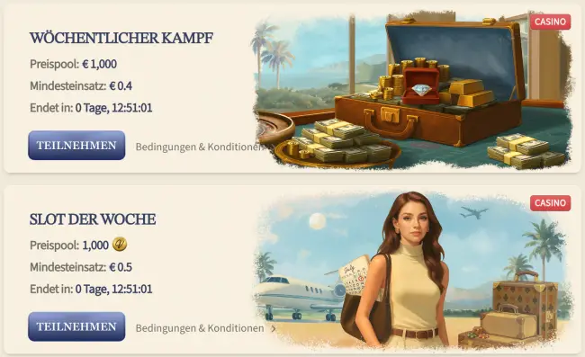 VIPLuck Casino Turniere