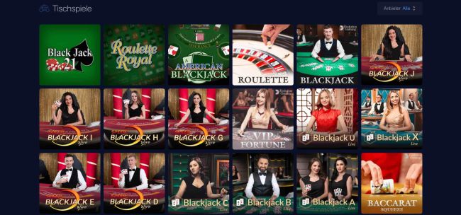 mBit Casino Tischspiele