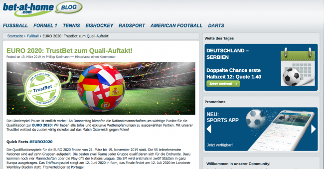 bet-at-home TrustBet Euro2020 Qualifikation