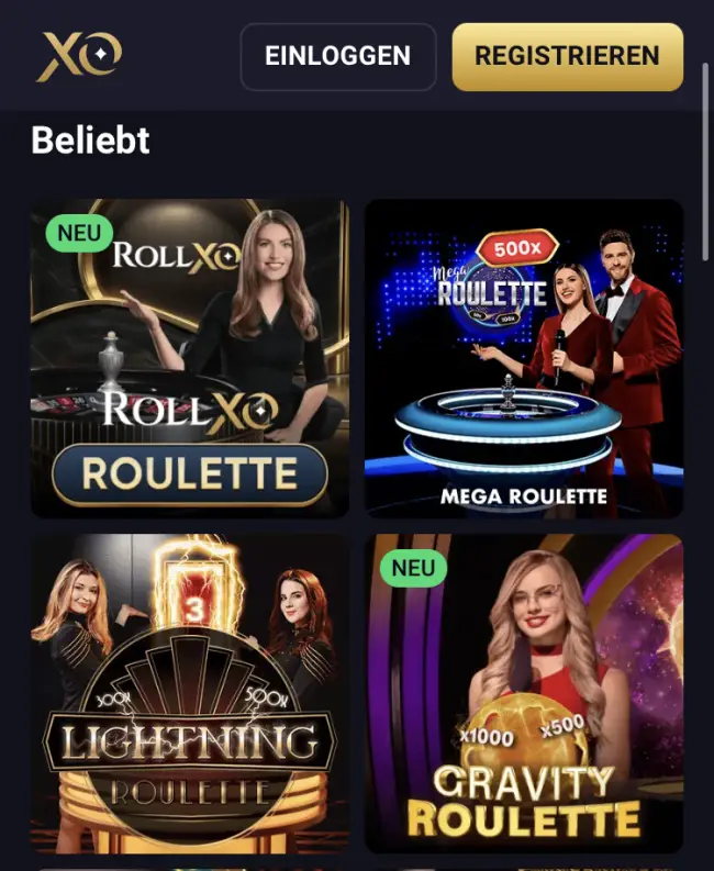 Live-Casino, RollXO Casino