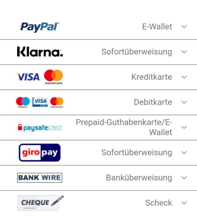 Einzahlungsmethoden bei bet365 für User aus Deutschland.