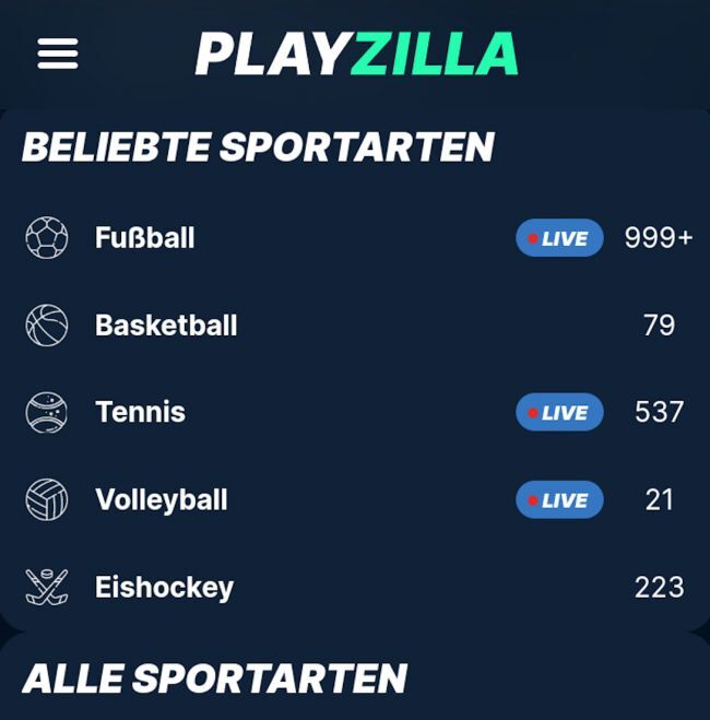 PlayZilla Sportwetten