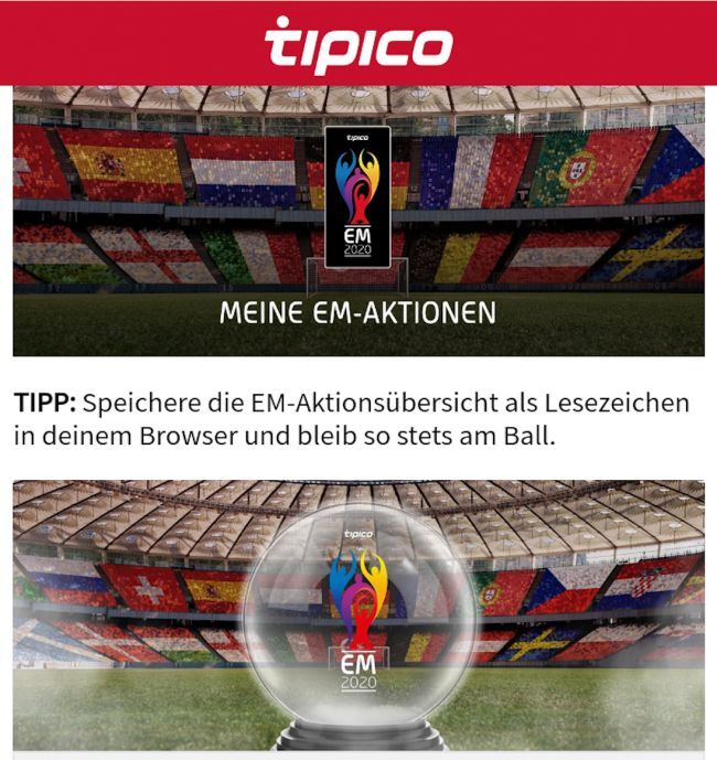 Gratiswetten, Wetten ohne Risiko, Gutscheine und Preise sowie Verlosungen zur EM von Tipico