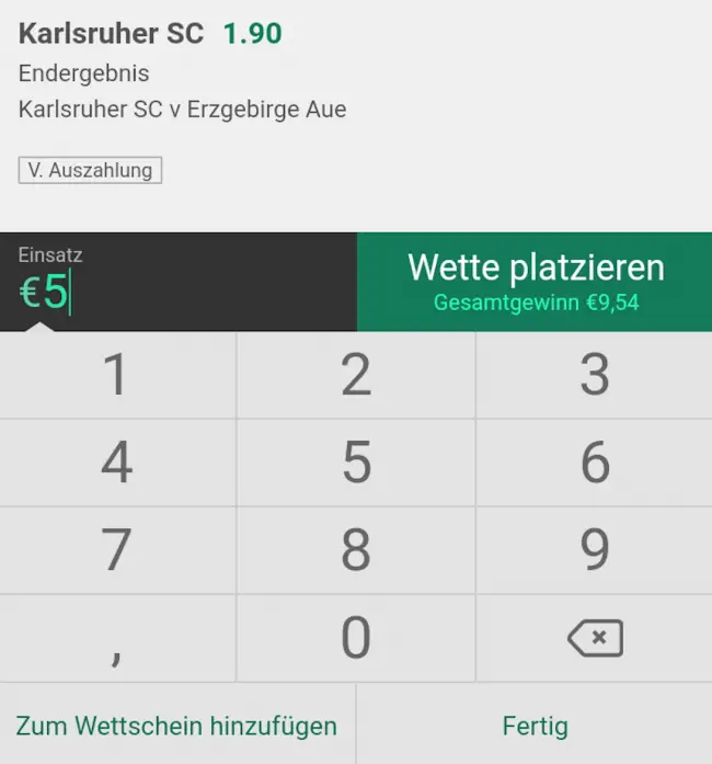 bet365 Wette platzieren