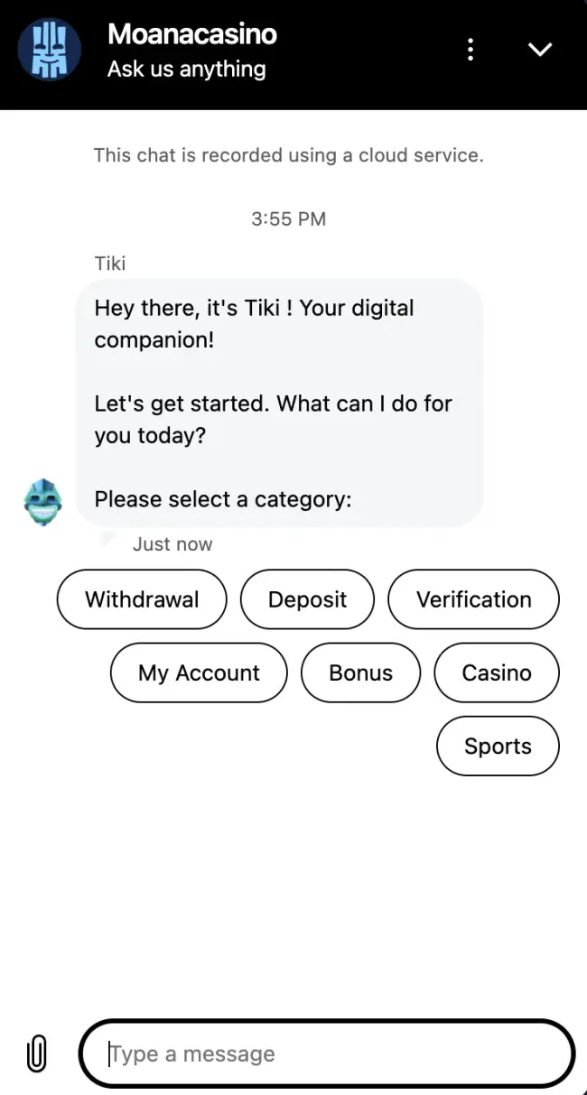 Moana Casino Live Chat