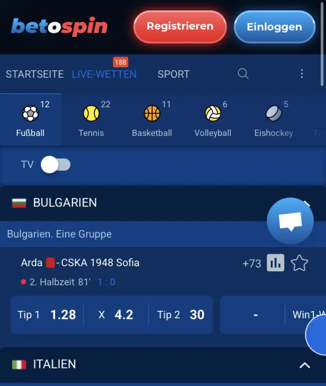 Betospin Sportwetten Test