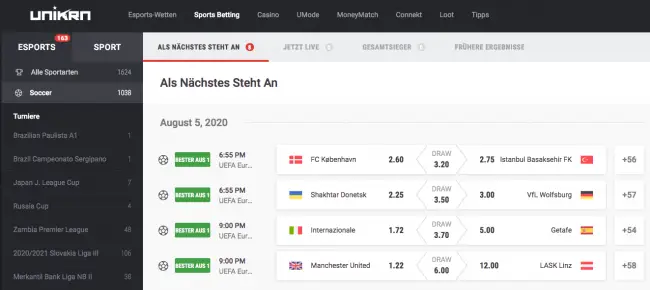 Unikrn Sportwetten