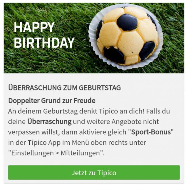 Tipico Geburtstagsüberraschung