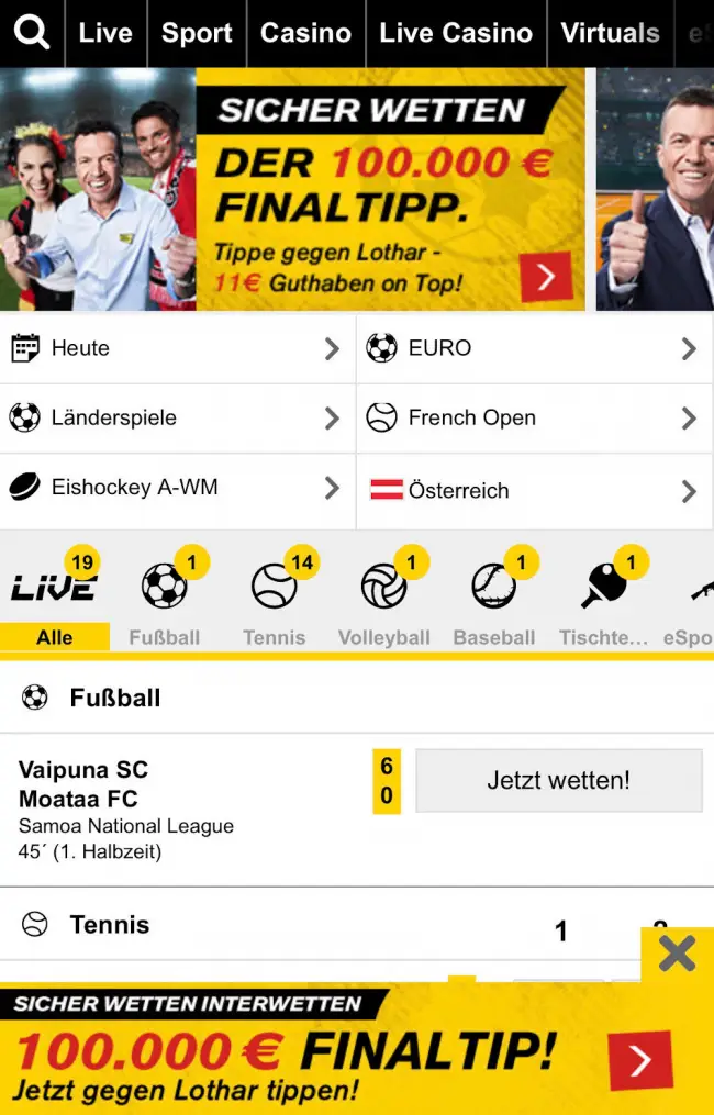 Interwetten Finaltipp Navigation