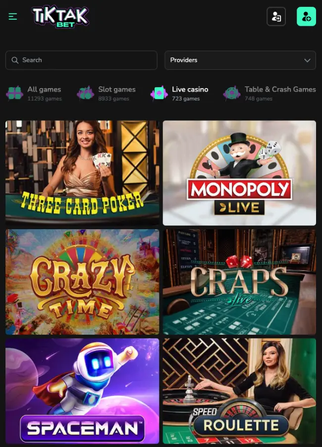Tiktakbet Casino Test