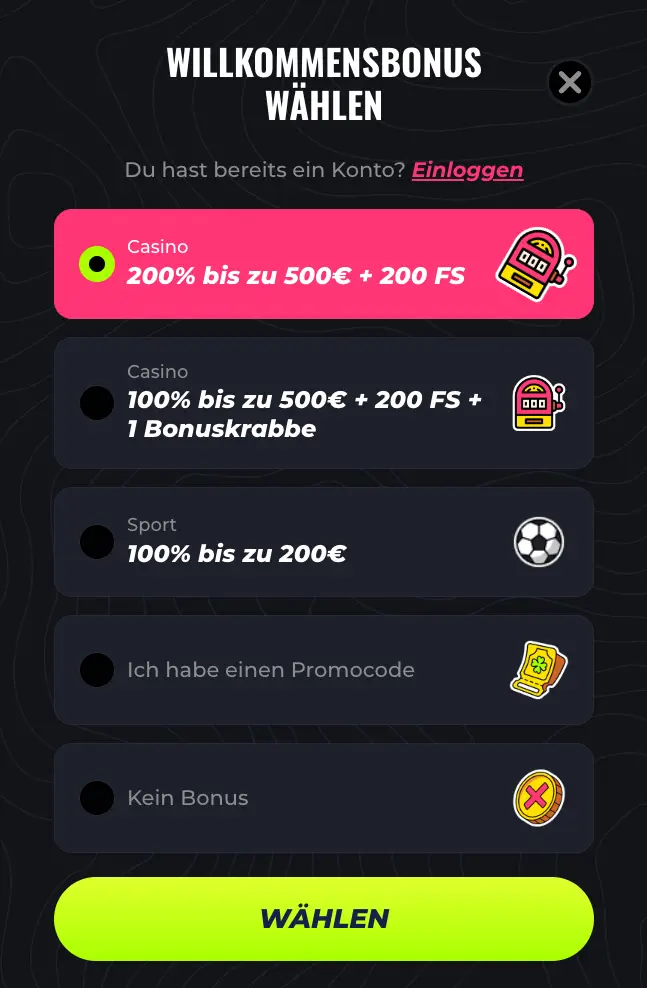 Lunubet Casino Bonus ohne Einzahlung