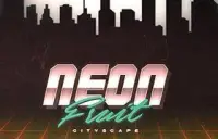 Neon Fruit Cityscape Logo