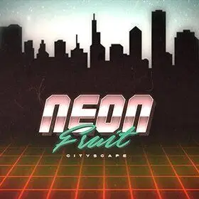 Neon Fruit Cityscape Logo