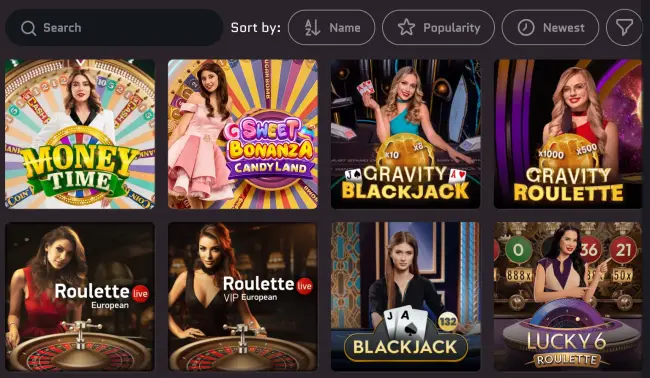 WantedWin Casino Live Casino