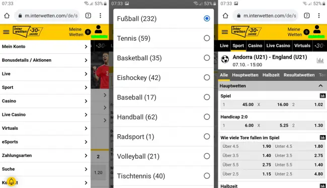 Wie platziert man mit der Interwetten App eine Wette?