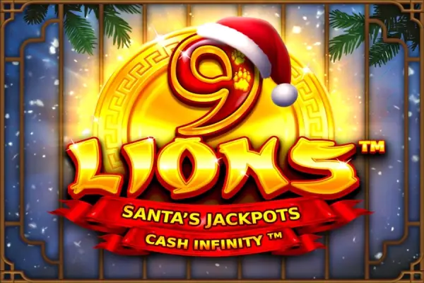 9 Lions Hold the Jackpot Santa's Jackpots Logo