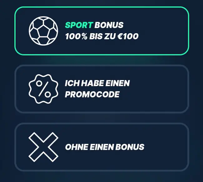 Bei PlayZilla den Sportbonus auswählen