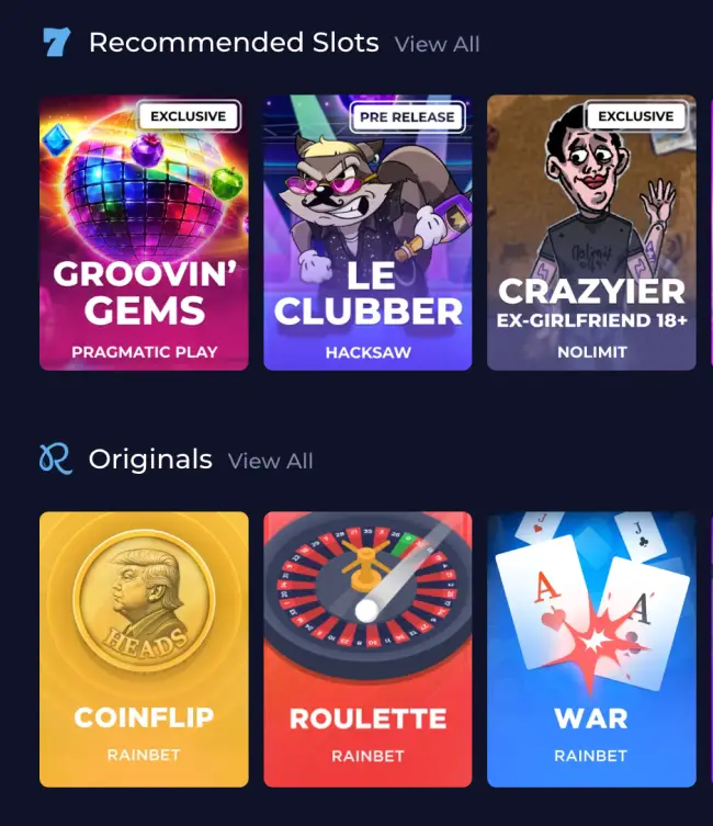 Rainbet Casino Test