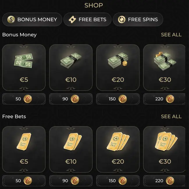 Casina Casino Bonus Shop