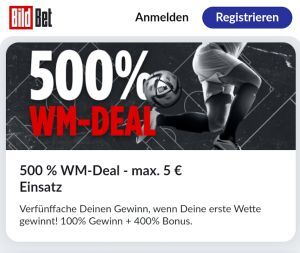 BildBet 500 % WM Bonus