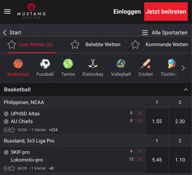 Mustang Sportwetten Test