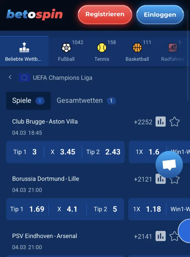 Betospin Sportwetten Test