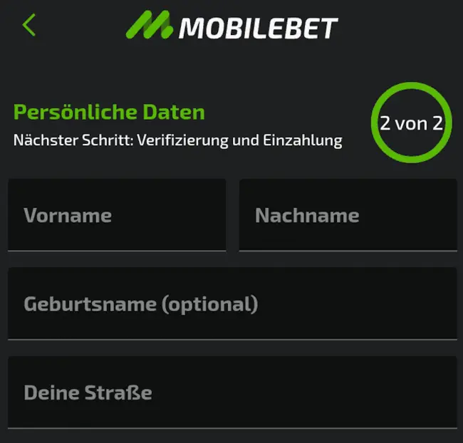 Mobilebet Registrierung