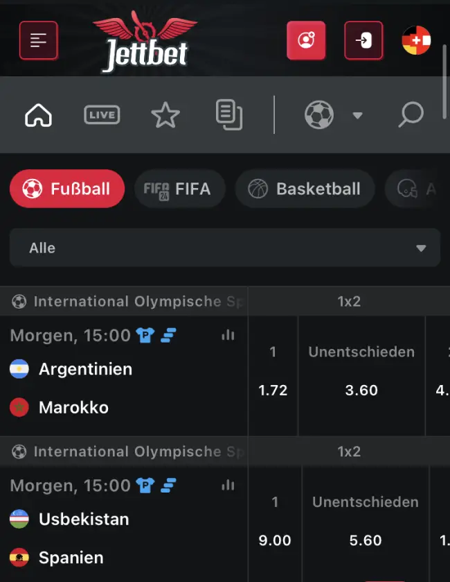 Jettbet Sportwetten