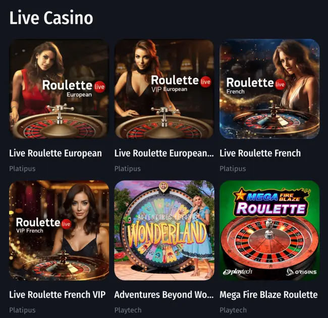 Winshark Live Casino