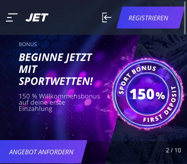 JetCasino Sportwetten Bonus