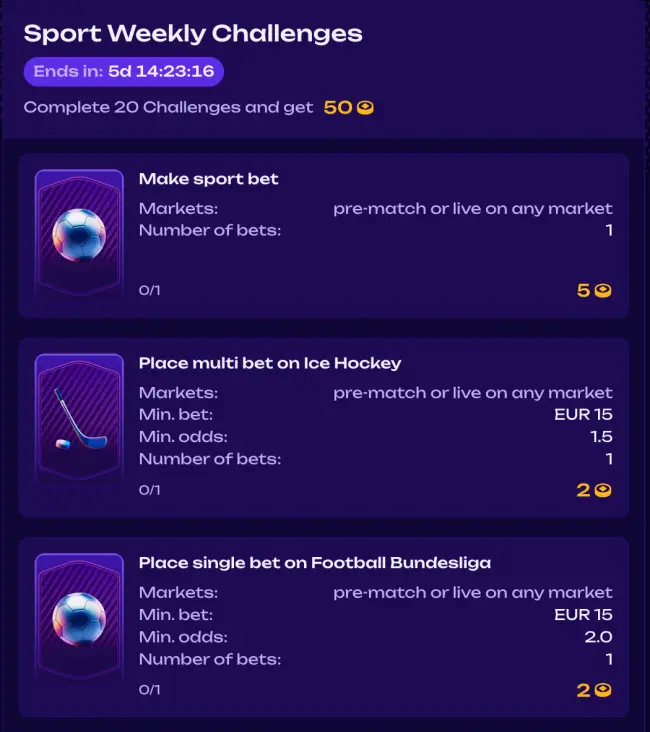 x3Bet Sport Challenges