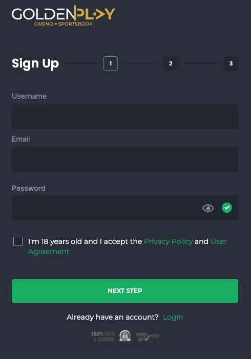 Goldenplay Casino Registration