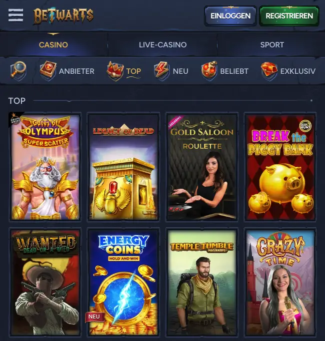 Betwarts Casino Test