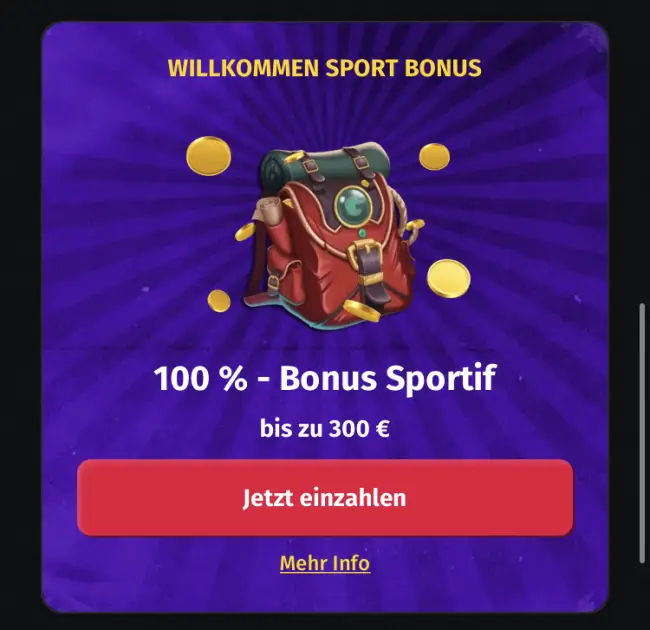 Jettbet Sportwetten Bonus